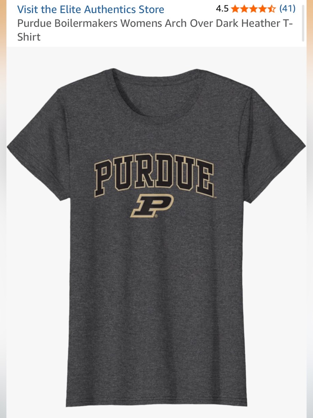Purdue Women's Short Sleeve Grey Logo Tee